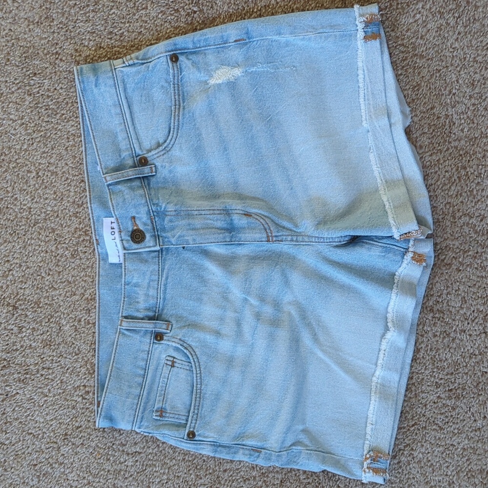 Light wash denim shorts